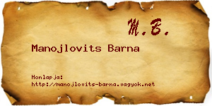 Manojlovits Barna névjegykártya